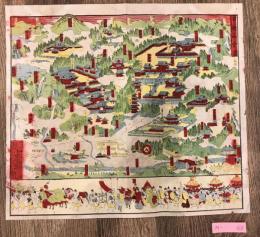 【古地図】「日光山全図 明治27年 木版彩色絵図」 行列図入り