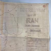【古地図】イラン分布図 "Distribution Map of IRAN" 英文表記 スケール1/2,000,000 布地図（英語表記・配布用資料）