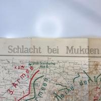 【古地図】日露戦争「奉天会戦」戦況地図 ドイツ製刊行（1905年）／彩色石版図Schlacht bei Mukden