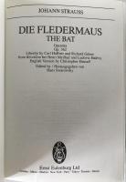 Edition Eulenburg No.922 J.STRAUSS DIE FLEDERMAUS THE BAT Operetta Op.362　Eulenburg (ドイツ語)