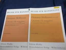 楽譜/マンドリン/2冊セット/Giovanni Hoffmann/Concerto(Re maggiore)マンドリンパート譜付き/
 Quartetto(Fa maggiore)リュート・ヴァイオリン・ヴィオラ　パート譜付き/
