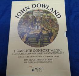 輸入楽譜/ヴォーカル譜/ダウランド/コンソート曲集JOHN DOWLAND COMPLETE CONSORT MUSIC
/Pieces for 5 Viols or Recorders. 5 strings or 5 recorders (SATTB) and basso continuo (lute, Noten and Tabulatur; harpsichord, organ)./パート譜9冊＋指揮譜　