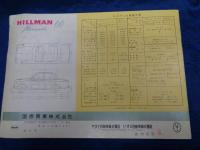 パンフ/ヒルマンミンクス 60/HILLMAN MINX 60/大きさ縦約21cm×横約29cm