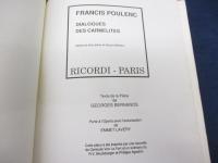 輸入楽譜/ヴォーカル譜/F.プーランク/カルメル会修道女の対話/Francis poulenc/dialogues des carmelites/
RICORDI/大きさ縦約27cm×横約21cm/242P/