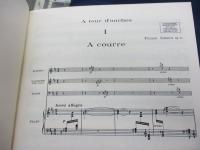 輸入楽譜/木管三重奏+ピアノ/フローラン・シュミット/ア・トゥール・ダンシュ/florent schmitt/a tour d'anches/Durand/
大きさ縦約30cm×横約21cm/39P/各パート譜各11P/