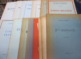輸入楽譜/ピアノ譜/ダリウス・ミヨー　楽譜15冊セット/Darius Milhaud/ブラジルへの郷愁1.2/春1.2 /
/秋/SONATE/フラテリーニのタンゴ/SONATINE/栄光の賛歌/3つのラグ・カプリス/4つのスケッチ/4つの無言歌/
２eme SONATE/SUITE POUR LE PIANO/スカラムーシュ（連弾用　ピアノパート譜付き）/
SALABERT他/大きさ縦約30cm×横約21cm/
