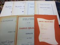 輸入楽譜/ピアノ譜/ダリウス・ミヨー　楽譜15冊セット/Darius Milhaud/ブラジルへの郷愁1.2/春1.2 /
/秋/SONATE/フラテリーニのタンゴ/SONATINE/栄光の賛歌/3つのラグ・カプリス/4つのスケッチ/4つの無言歌/
２eme SONATE/SUITE POUR LE PIANO/スカラムーシュ（連弾用　ピアノパート譜付き）/
SALABERT他/大きさ縦約30cm×横約21cm/
