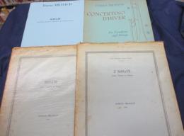 輸入楽譜/ピアノ譜/ダリウス・ミヨー　楽譜4冊セット/Darius Milhaud//SONATE　フルート・オーボエ・クラリネット
パート譜付き/冬の小協奏曲/SONATE　ヴァイオリンパート譜折れ大、書き込み有/SONATE　ヴァイオリンパート譜付/SALABERT他/大きさ縦約30cm×横約21cm/