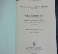 洋書　楽譜/モーツァルト/MOZART/ Missa solemn in C  KV139 47a/ブライトコプフ/110P