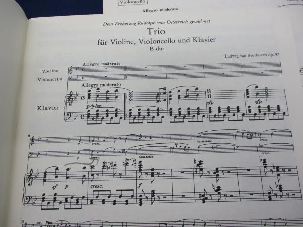 輸入楽譜/ ベートーヴェン/ピアノ三重奏曲 第7番 変ロ長調 Op.97 