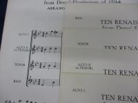 輸入楽譜/リコーダー/TEN RENAISSANCE DANCE/FROM DENSS'FLORILEGIUM OF 1594/
アルト・テナー・バス　パート譜付き/26P/BMI/大きさ縦約30cm×横約23cm/