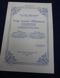 輸入楽譜/教本/英語　仏文/オリヴィエ・メシアン/20の和声レッスン/Vingt Lecons d’Harmonie/大きさ縦約29cm×横約20cm
