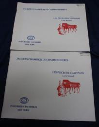 輸入楽譜/チェンバロ譜/シャンボニエール/クラヴサン小品集/1.2巻 2冊セット/ 
/Jacques Champion de Chambonnieres/LES PIECES DE CLAVESSIN/PERFORMERS FACSIMILES/大きさ縦約21cm×横約27cm/
