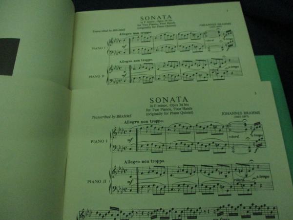 ブラームス 楽譜セット ソナタ Op.78 120 ピアノ曲集 洋書