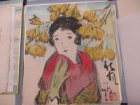 夢二　女の四季　色紙4枚（春夏秋冬のみ）