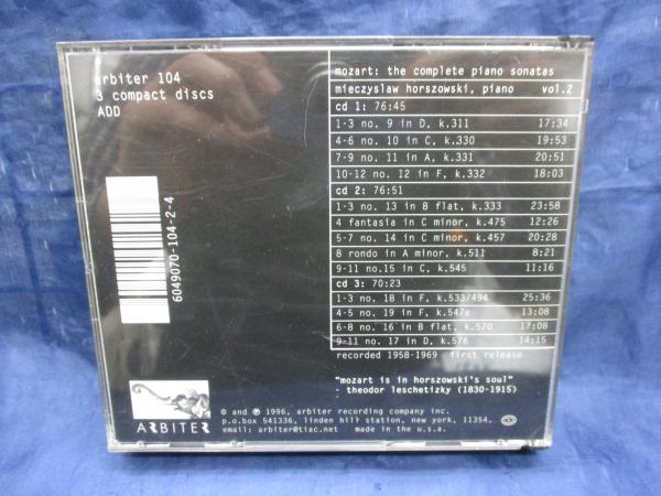 CD/2枚組/ホルショフスキ/モーツァルト ピアノソナタ全集no.2 CD/2枚組/ホルショフスキ/モーツァルト ピアノソナタ全集no.2