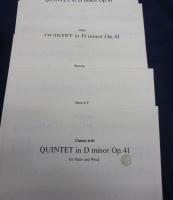 楽譜/五重奏曲/フランツ・ダンツィ/d minor OP41//パート譜4冊付き（蔵書印有。）//大きさ縦約31cm×横約23cm/45P 