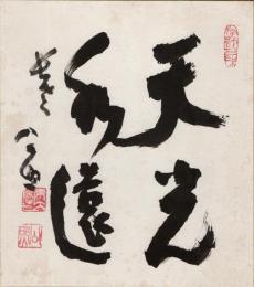 清水公照色紙「天光水遠」