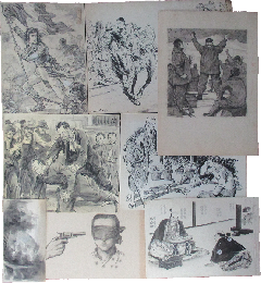 「日本少年」他少年誌挿絵・カット原画16点