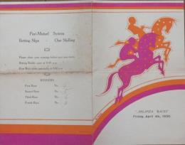 競馬プログラム"ARLANZA RACES" 1930年4月4日