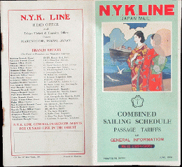 日本郵船パンフ
N.Y.K.LINE COMBINED SAILING SCHEDULE
PASSAGE TARIFFS AND CENERAL INFORMATION