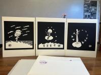 ＜限定版＞やなせたかし画集　愛蔵本　シルク印刷原画３枚付き（直筆サイン入り）
