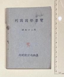 列國國勢要覧 -昭和12年-
