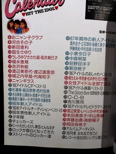 アイドル・カレンダー ヒット曲をすべて収録 1986年レコード年鑑 お