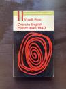 Crisis in English Poetry 1880-1940