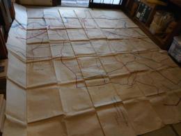 埼玉県吹上村全絵図ほか地租改正に伴う彩色絵図一括　現在の鴻巣市