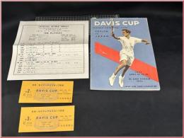 【テニスパンフレット】半券２枚付!!+スコアシート【Daviscup-デビスカップ　1957年-　セイロン(スリランカ)vs日本】TENNIS　　