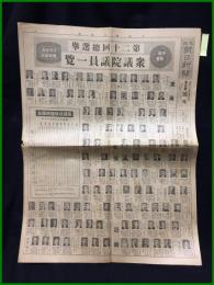 【大阪朝日新聞 昭和12年5月3日 号外】【第20回総選挙 衆議院議員一覧】