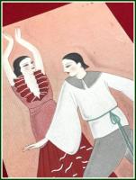 【絵葉書】【資生堂 踊り子  現代化粧百態繪端書】戦前 モダン アールデコ