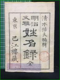 【明治文雅 姓名録 清水信夫】巴江樓