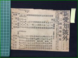 【新愛知 大正6年10月27日 号外】【二級選挙結果】