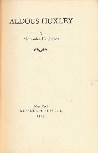 Ends & Means（目的と手段）(ALDOUS HUXLEY（オルダス
