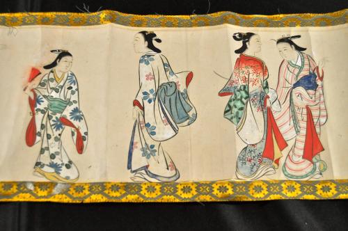 奥村政信肉筆小品美人図 丹鳥齊 肉筆浮世絵