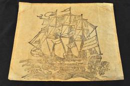 和蘭船ノ圖　木版