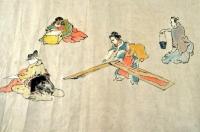 渡邊崋山興醉戯画及古画寫稿　　天保九年夏　運派塚三尻村寫