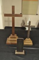 中國キリスト教　十字架二本と孟子漢詩入十字架を刻んだ位牌