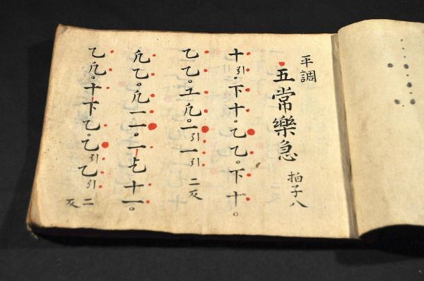 譜本・譜面 龍笛・高麗笛 楽中練 唐楽 全曲譜 龍笛譜 和紙(四ツ