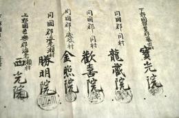 下野國都賀郡・上野國邑樂郡寺院連判（文書の末尾）