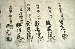 下野國都賀郡・上野國邑樂郡寺院連判（文書の末尾）