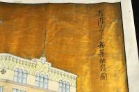 新潟デパート新築配影圖　筆彩色圖