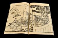 葛飾北齋画　畫本唐詩選　唐詩選畫本　七言律一帙（全五巻）元袋附　初印良摺本
