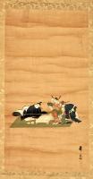 静貞画　囲碁圖幅　古画