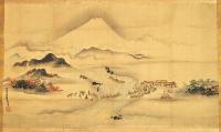 東海道中大井川越之圖幅
