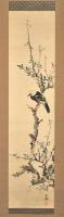 金井烏洲画樹頭白頭鳥圖幅