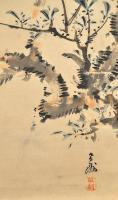 金井烏洲画樹頭白頭鳥圖幅