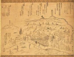 美濃國不破ノ關古圖　摺物幅
